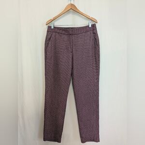 Talbots Heritage Pants Red Blk Checkered Dots Pattern Women's Sz 6